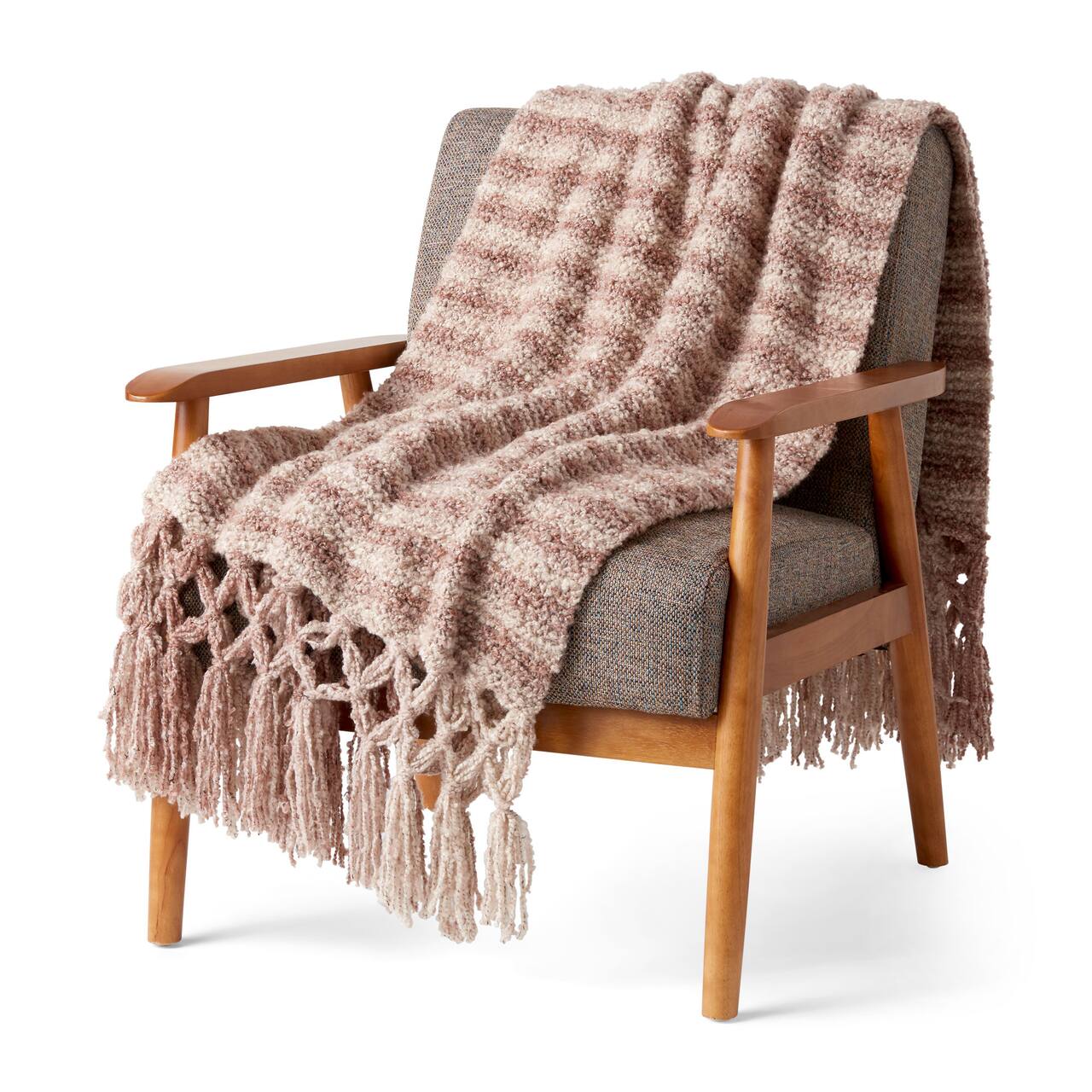 Bernat® Toasty™ Knotted Fringe Knit Blanket